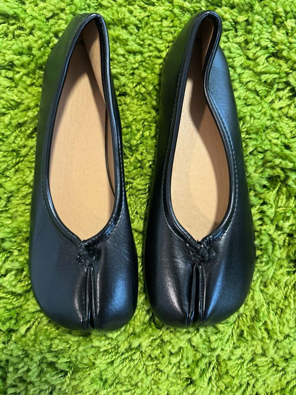 Maison Margiela Inspired Black Tabi Split-Toe Ballet Flats